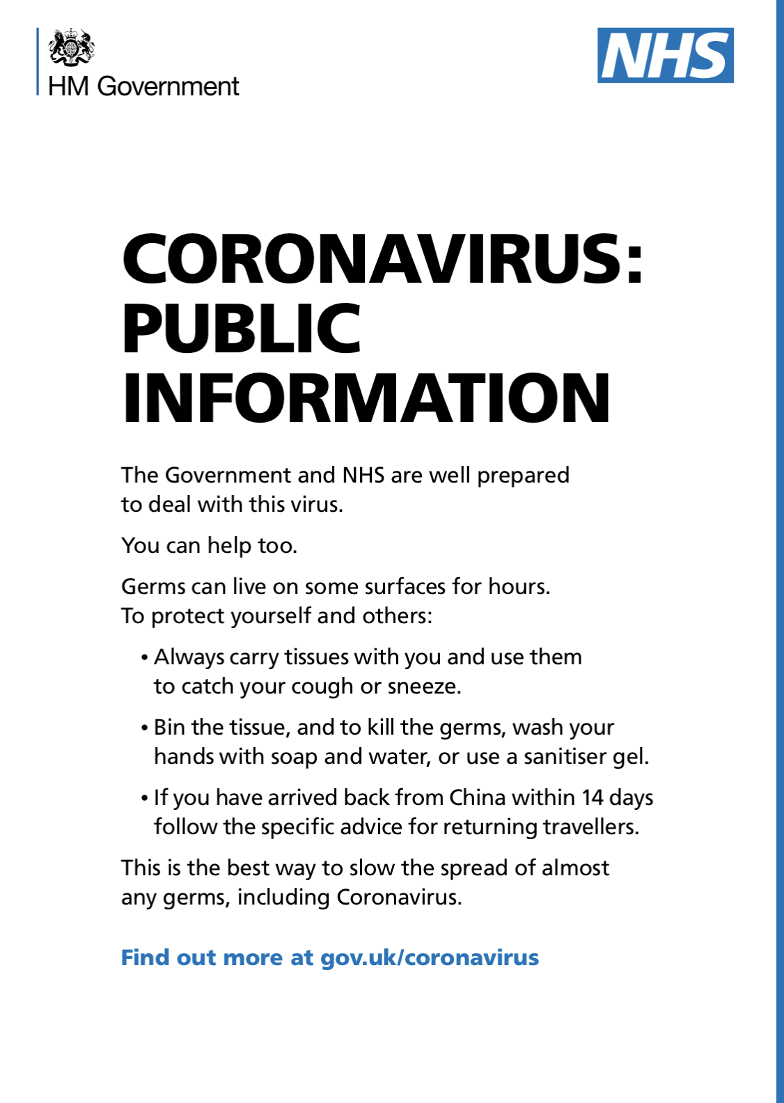 Coronavirus – Public Information